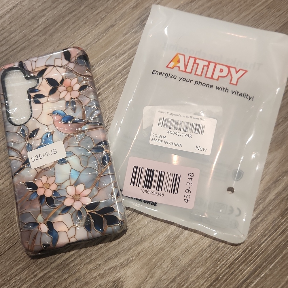 S25 Plus Stained Glass Floral / Bird Pattern Phone Case
